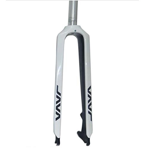 Mountain Bike Fork : Bicycle Front Fork Mountain Bike Front Fork Carbon Fiber Hard Fork 26 / 27.5 Inch Bicycle Carbon Fork Disc Brake Cone Tube (Color : White)