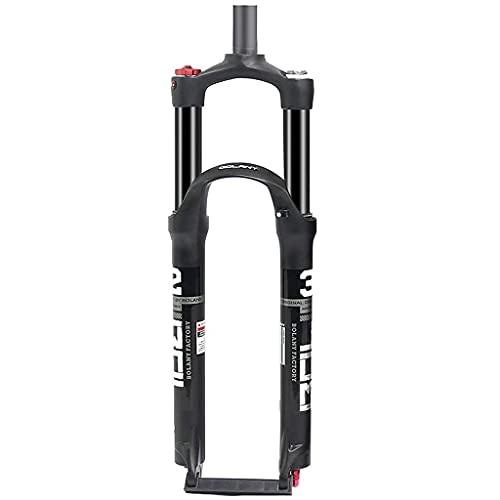 Mountain Bike Fork : Bicycle Front Fork Travel 120mm Straight Pipe 1-1 / 8 Inches Shock Absorber Mountain Bike Suspension Forks Double Chamber (Color : Black, Size : 27.5 inches)