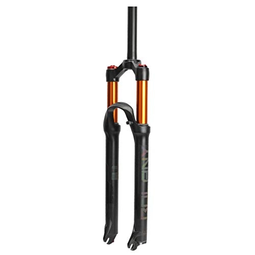 Mountain Bike Fork : Bicycle Front Forks, Travel 100mm Matte Straight Tube Shoulder Control Line Control Damping Adjustment 26 / 27.5 / 29inch (Design : A, Size : 29inch)