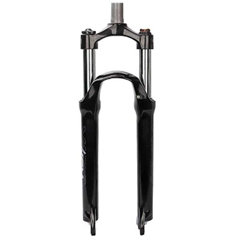 Mountain Bike Fork : Bicycle MTB Fork 26", Straight Steerer, Double Shoulder Control, Aluminum Alloy, with Rebound Adjustment, Disc Brakes, Travel 100mm, for Mountain Bike Road Black White