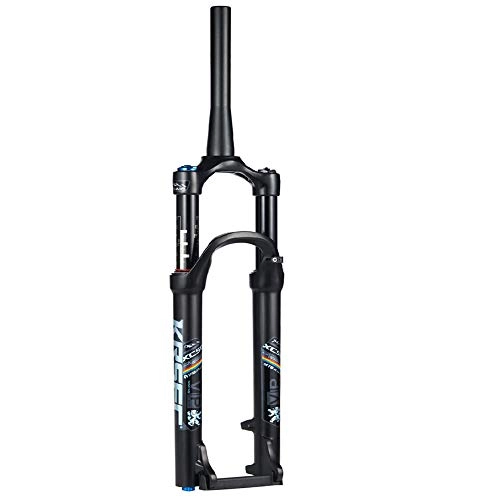 Mountain Bike Fork : Bicycle Suspension Fork, 26 1-1 / 8 '' Lightweight MTB Bicycle Mountain Magnesium Alloy Gas Fork Shoulder Remote Control Control 100mm, Black-27.5inch
