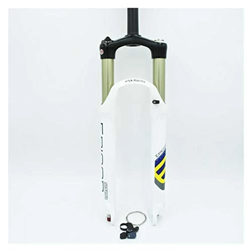 Mountain Bike Fork : Bicycle suspension fork 26 v brake Bicycle Fork 26 Remote White Mountain MTB Bike Fork of air damping front fork 100mm Travel (Color : 26 White Remote)