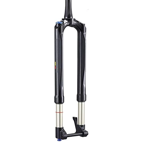 Mountain Bike Fork : Bicycle suspension fork 26 v brake MTB Carbon Bicycle Fork Mountain Bike Fork 27.5 29er RS1 ACS Solo Air 100 * 15MM Predictive Steering Suspension Oil and Gas Fork (Color : 27.5inch Black)