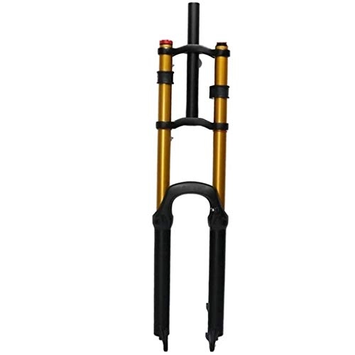 Mountain Bike Fork : Bicycle Suspension Fork Shock Absorber Aluminum Alloy Mountain Bike Front Fork 26 Inch Air Fork Double Shoulder Control Damping Tortoise and Hare Adjustable Travel 130mm