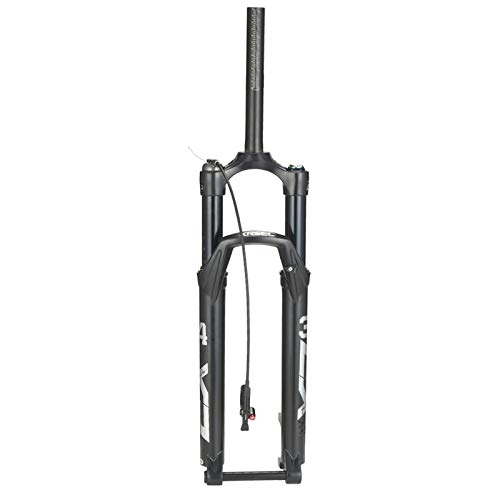 Mountain Bike Fork : Bicycle Suspension Front Fork Shock Absorber, Aluminum Alloy Mountain Bike Air Front Fork with Damping Adjustment Barrel Shaft Travel 120mm, 26"-Straight-Remote