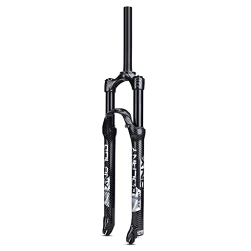 Mountain Bike Fork : Bike Air Forks 27.5 / 29inch Magnesium Alloy Carbon Pattern, 1-1 / 8 Disc Brake Manual / Remote Lockout MTB Suspension Fork 9mm QR(Size:27.5 INCH, Color:STRAIGHT MANUAL LOCKOUT)