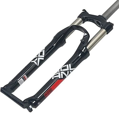 Mountain Bike Fork : Bike Downhill Suspension Fork 26 27.5 29 Inch Straight MTB Bicycle Shock Absorber Air Damping Disc Brake Quick Release Axle Through Axle Air MTB Suspension Fork ( Color : Black , Size : 27.5inch )