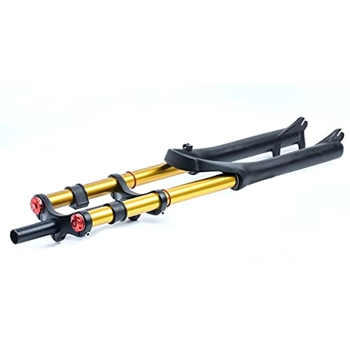 Mountain Bike Fork : Bike Downhill Suspension Fork 26 27.5 29 Inch Straight MTB Bicycle Shock Absorber OIL Damping Disc Brake Quick Release Axle 9X100MM Travel 135mm (Size : 27.5in)