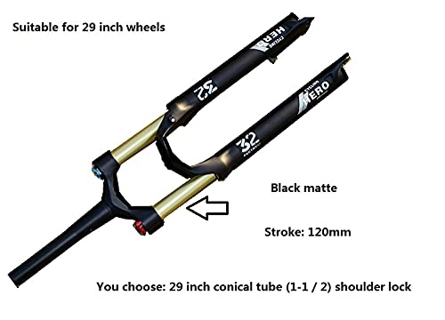 Mountain Bike Fork : bike forks Air Suspension Front Fork Mountain Bike Plug 26 27.5 29 Inch Stroke Damping Bicycle Air Fork (Color : Chocolate)