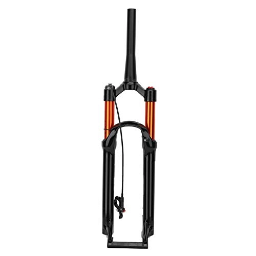 Mountain Bike Fork : Bike Front Fork, Black+Gold Magnesium Aluminum Alloy Mountain Bike Front Fork Lightweight Bicycle Single Air Chamber Front Fork for 27.5in Bike
