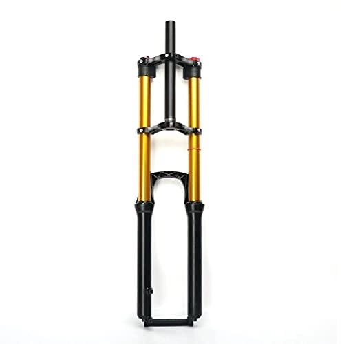 Mountain Bike Fork : Bike Front Fork DH MTB Disc Brake Bike 1-1 / 8" Bicycle Suspension Fork Hub Spacing 135mm Air Damping For 2.4" Tire QR 9MM ATB / BMX (Color : Gold, Size : 29in)
