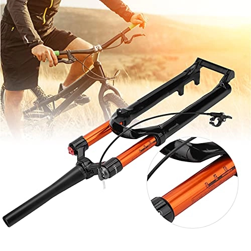 Mountain Bike Fork : Bike Front Fork, Magnesium Alloy + Aluminum Alloy Bike Accessory Anti‑Scratch Durable Wire Control for Mountain Bike