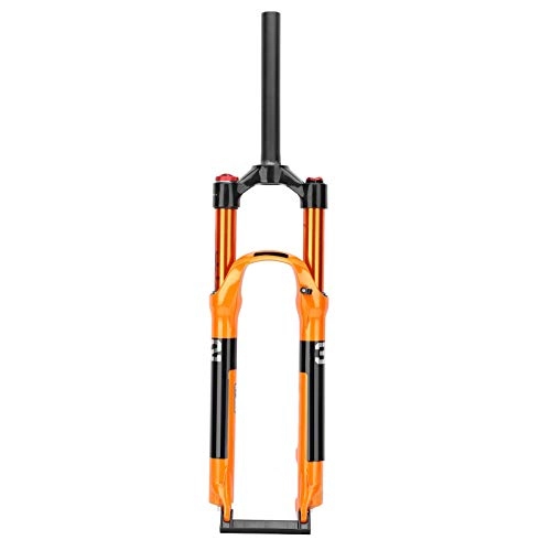 Mountain Bike Fork : Bike Front Fork, Orange Magnesium Aluminum Alloy Mountain Bike Front Fork Lightweight Bicycle Single Air Chamber Front Fork for 27.5in Bike