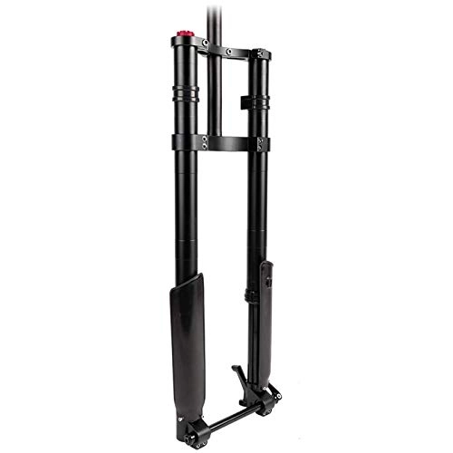 Mountain Bike Fork : Bike Suspension Fork 26 / 24 Inch 160mm Travel Bicycle Fork Magnesium Alloy Downhill Forks 15mm Through Axle 1-1 / 8" Threadless Mountain Bikes Fork Bicycle Assembly Accessories (Color : Black)