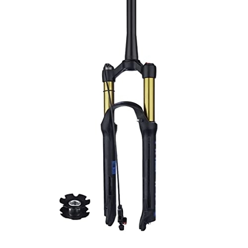 Mountain Bike Fork : Bike Suspension Fork 26 / 27.5 / 29" For Mountain Bike Air Forks Shock Absorber Straight Tube Ultralight Bicycle Rebound Adjust (Color : Tapered Remote Lockout, Size : 27.5 inch)