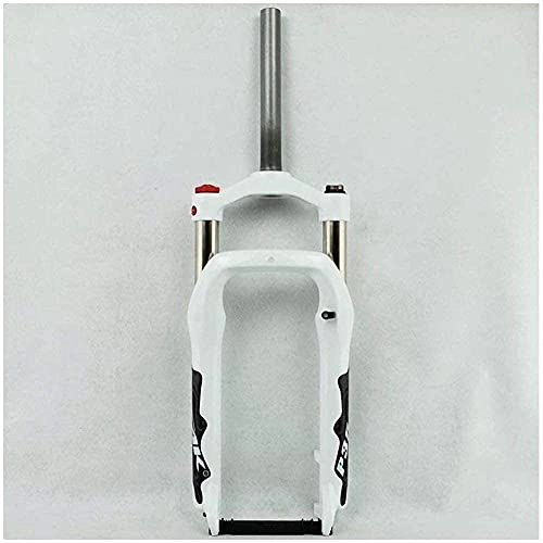 Mountain Bike Fork : Bike Suspension Fork, Bike Front Fork 20 Inch Air Fork Compatible with Mountain Bike Suspension 4.0 Fat Tire Bicycle Accessories Travel 120mm Discbrake, Dullblack (Color : White)