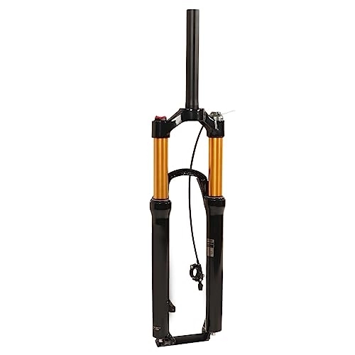 Mountain Bike Fork : Bike Suspension Fork, Mountain Bike Front Fork 27.5 Inch Aluminum Alloy Straight Tube Wire Control Shock Absorber Suspension Fork for Cycling Golden