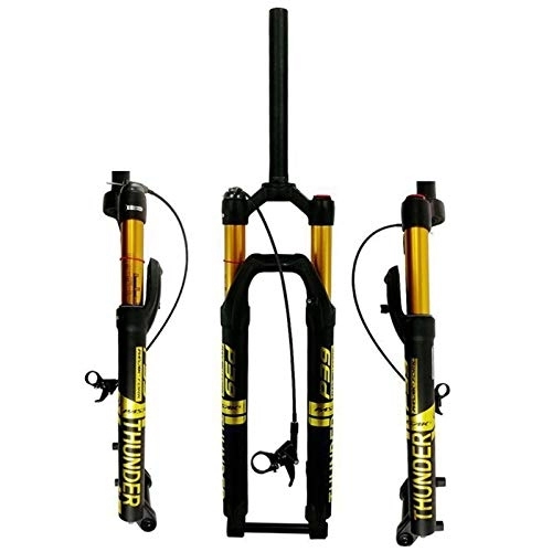 Mountain Bike Fork : Bike Suspension Forks, 27.5 / 29in MTB Suspension Fork Shoulder Control / wire Control Travel 120mm Oil and Gas Fork (Color : E, Size : 29 inch)