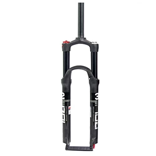 Mountain Bike Fork : Bike Suspension Forks, Agnesium Alloy Double Chamber Air Pressure Shock Absorber Fork Suspension Mountain Bike Bicycle (Color : Black, Size : 27.5in)