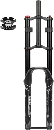 Mountain Bike Fork : Bike Suspension Forks Oil Spring Mountain Bicycle Suspension Fork MTB Front Forks 28.6mm Straight Tube 150mm Travel 15 * 100mm Thru Axle With Damping Adjustment (Color : Black, Size : 29inch)