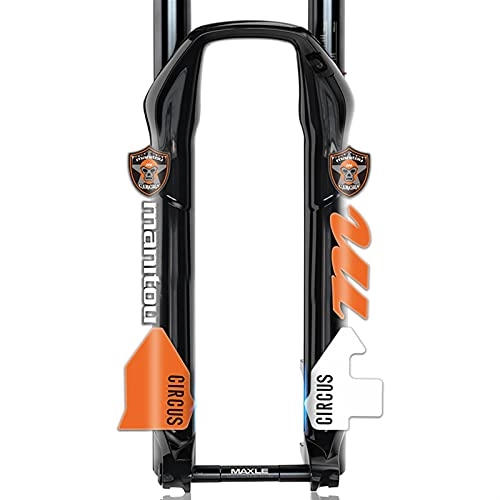 Mountain Bike Fork : BINGYUAN Bicycle Fork Stickers C-I-R-C-U-S Front Fork Sticker Bicycle Mountain Bike Front Fork Protection Sticker Decorative Waterproof (Color : Orange white)