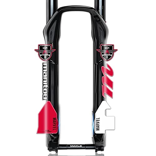 Mountain Bike Fork : BINGYUAN Bicycle Fork Stickers M-A-R-V-E-L Front Fork Sticker Mountain Bike Bicycle Front Fork Protection Sticker Color Change (Color : Red white)