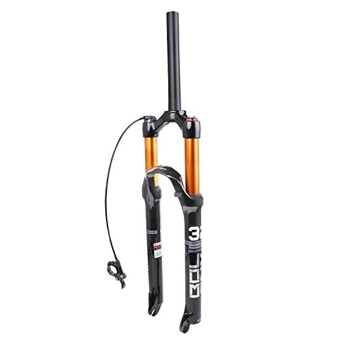 Mountain Bike Fork : BOLANY 26 / 27.5 / 29 inch MTB Bicycle Magnesium Alloy Suspension Fork, Tapered and Straight Tube Front Fork (Manual Locking - Remote Locking) (26, Straight-Remote)