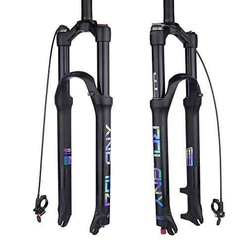 Mountain Bike Fork : BOLANY 26 / 27.5 / 29 Mountain Bike Air Suspension Fork Shock Absorber Rebound Adjustment 1 1 / 8 Straight Tube QR 9mm Travel 100mm Manual / Remote Locking Fit Mountain / Road Bike (Remote, 29inch)