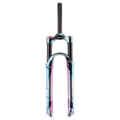 Mountain Bike Fork : BOLANY 27.5 / 29 inch 120mm Rainbow Supension Air Fork Aluminum Alloy Straight Steerer Vacuum Plated Colorful MTB Bike Front Fork (27.5 inch)
