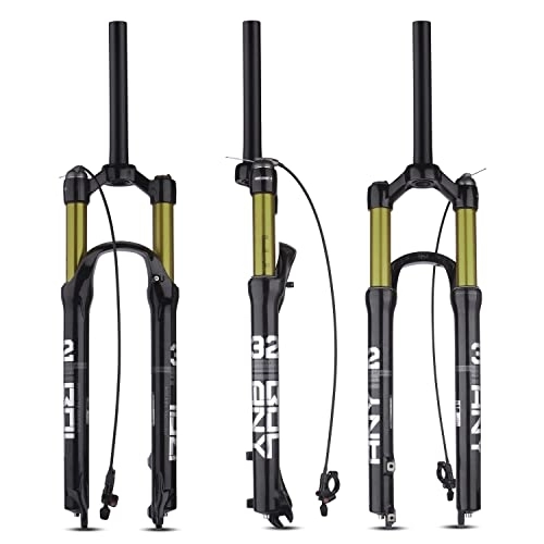 Mountain Bike Fork : BOLANY Bike Suspension Fork MTB Bicycle Magnesium Alloy Suspension Front Fork 26 / 27.5 / 29 inch, 120mm Straight Steerer and Tapered Steerer Air Fork (Manual Lockout - Remote Lockout)