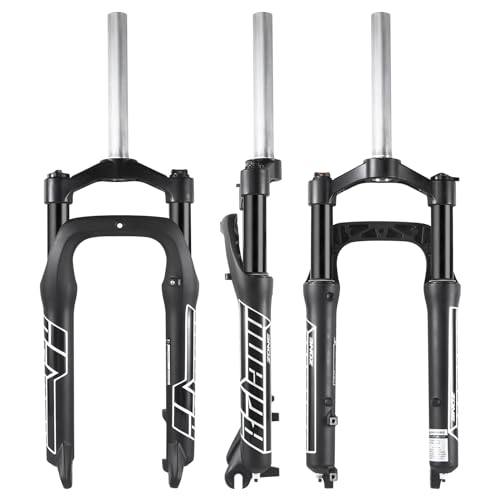 Mountain Bike Fork : BOLANY Fat Tire MTB Suspension Fork, 20 / 26 x 4.0 inch 1 1 / 8 Straight Tube 100mm Travel Spacing Hub 135mm Manual Lockout 9mm QR Oil Spring Front Forks, fit Snow Beach XC Mountain Bike