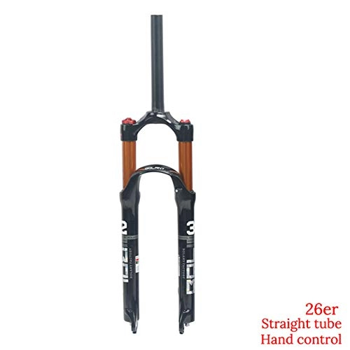 Mountain Bike Fork : BOLANY Mountain Bike Front Fork26 / 27.5 / 29 inch Suspension MTB Gas Fork Smart Lock Out Damping Adjust 100mm Travel Straight / Tapered Tube Bicycle Front Fork (26er, straight tube hand control)