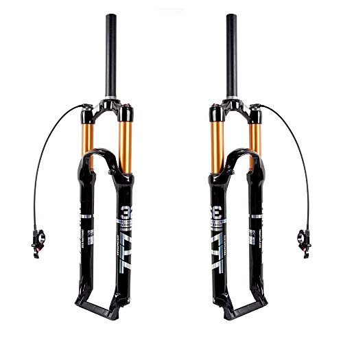 Mountain Bike Fork : Bolany MTB Fork Mountain Bike Suspension Fork，26 / 27.5 / 29 inch Air Mountain Bike Suspension Fork Suspension MTB Gas Fork 100mm Travel Straight / Tapered Tube Bicycle Front Fork (26, Straight-Remote)