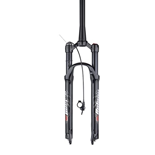 Mountain Bike Fork : BOXKAT Air Fork Mountain Bicycle 26 / 27.5 / 29inch, Travel 120mm Straight / Tapered Tube Bike Magnesium Alloy Suspension Front Forks 1-1 / 8" (Color : Tapered Remote Lockout, Size : 29)