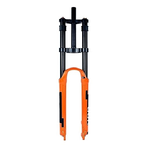 Mountain Bike Fork : BOXKAT MTB Forks 26 / 27.5 / 29 Inch Double Shoulder Air Fork Magnesium Alloy 9 X100mm （Quick Release） Straight Tube Front Fork Accessories (Color : Orange, Size : 29)