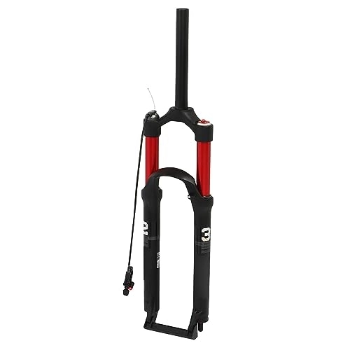 Mountain Bike Fork : BROLEO Bicycle Front Fork, Red Mountain Bike Suspension Fork Remote Lockout Low Noise 27.5in for Hiking