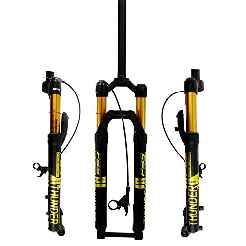 Mountain Bike Fork : BSLBBZY Mountain Bike Suspension Fork 27.5" 29 Inch Air Shock Absorber DH Bicycle Front Fork MTB 1-1 / 8 Straight Steerer 100mm Travel Thru Axle Remote Lockout Ultra-lightweight MTB Front Fork