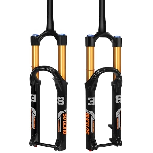 Mountain Bike Fork : BUCKLOS Factory 38 27.5 / 29 inch 110 * 15mm Boost Downhill Tapered Air Suspension Fork, 180mm Travel 38mm Inner Tube Thru Axle Rebound Adjustment Disc Brake Front Forks, fit Mountain Bike AM DH.