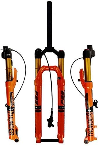 Mountain Bike Fork : BZLLW Bicycle Fork, Air Fork 27.5" / 29" Bicycle Suspension Fork MTB 1-1 / 8" Straight Steerer 100mm Travel 15x100mm Axle Remote Lockout Bicycle Fork (Size : 29in)