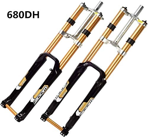 Mountain Bike Fork : BZLLW Bicycle Fork, Mountain Bicycle Suspension Fork Magnesium Alloy 26 / 27.5 Inch Fork, Double Shoulder Control, DH MTB Downhill AM Hydraulic Straight Tube (Size : 26in)