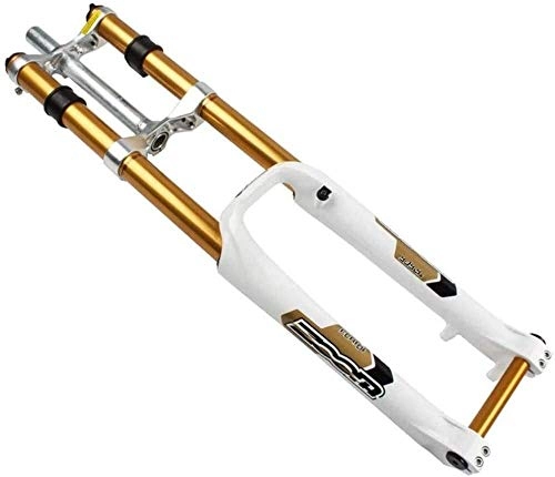 Mountain Bike Fork : BZLLW Bicycle Fork, White MTB Bicycle Fork Oil Pressure Zoom Fork, Bike Front Fork 26Inch, Easy to Install, Strong Structure Bicycle Accessories