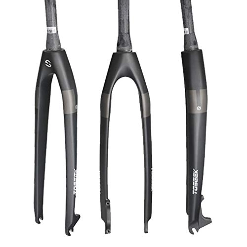 Mountain Bike Fork : CARACHOME Carbon Fiber MTB Fork, 1-1 / 8 '' (28.6MM) 1-1 / 2 '' Tapered Rigid Bicycle Fork Disc Brake Mountain Bike Accessories, C, 26