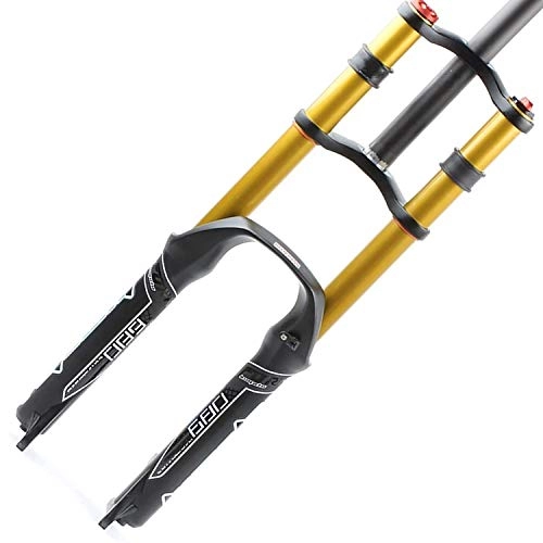 Mountain Bike Fork : CARACHOME MTB Front Fork, Straight Pipe Suspension Forks Damping Air Shock Quick Release Fork for Bike Part Accessories Shock Absorber Disc Brake, 29