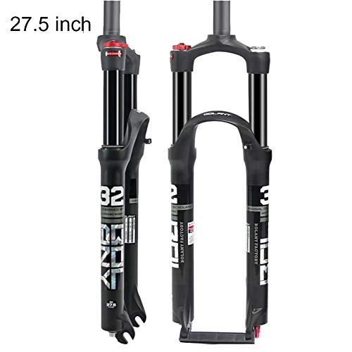 Mountain Bike Fork : CBPE Mountain Front Fork 26 Inch 27.5 Inch 29 Inch Double Air Chamber Fork Bicycle Shock Absorber Front Fork Air Fork, 27.5 inch