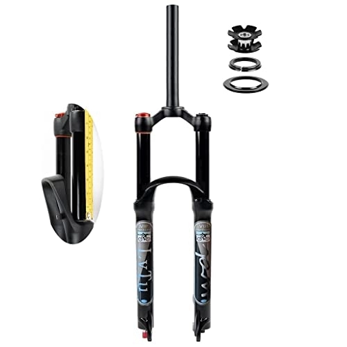 Mountain Bike Fork : CEmeLi 26 27.5 29 inch Mountain Bike Suspension Fork 160mm Travel Fork 1-1 / 8" Bicycle Air Forks for Downhill Cycling - Black (Straight Manual Lockout 27.5 inch)