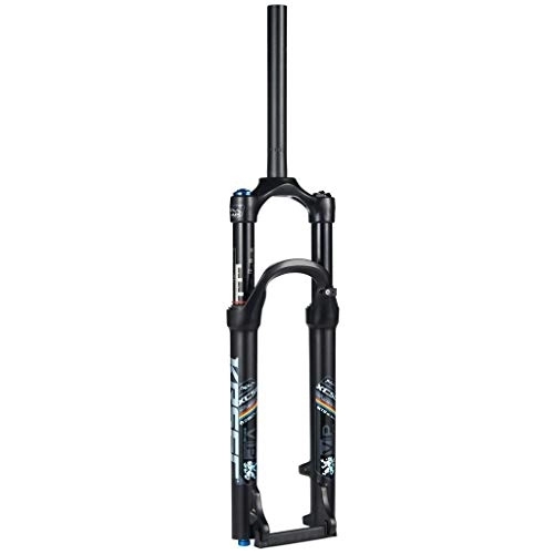 Mountain Bike Fork : CHICTI 27.5inch Suspension Forks, MTB Mountain Bike Shock Fork Aluminum Alloy Cone Disc Brake Damping Adjustment Travel 100mm 1-1 / 8" Cycling (Color : B, Size : 27.5inch)