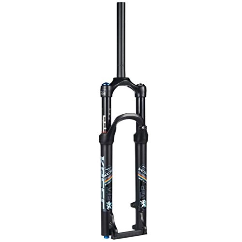 Mountain Bike Fork : CHICTI 29" Downhill Forks, 1-1 / 8" MTB Suspension Fork Mountain Bike Aluminum Alloy Cone Disc Brake Damping Adjustment Travel 100mm Cycling (Size : 29inch)