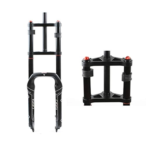Mountain Bike Fork : CHICTI 680 20''*4.0'' 20 * 135MM Fat Fork Snow Beach Bike Fat Fork Shoulder OIL AIR Fork Magnesium Alloy Legs Bicycle Fork Parts (Size : 20 air fork)