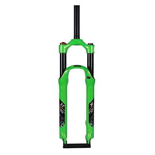 Mountain Bike Fork : CHICTI Straight Tube Air Fork, Disc Brake Suspension Fork, Mountain Bike Front Fork, Shoulder Control Design 26 / 27.5inch Cycling (Color : Green, Size : 26inch)