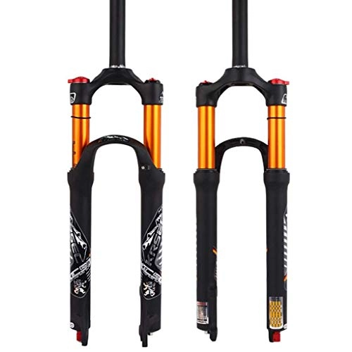 Mountain Bike Fork : CHOULIANHD 26 / 27.5 / 29 Air Rebound Adjust MTB Suspension Forks, Straight Tube 28.6mm QR 9mm Travel 115mm Crown Lockout Mountain Bike Forks, Gas Shock Absorber XC / AM / FR Bicycle (Size : 26inch)